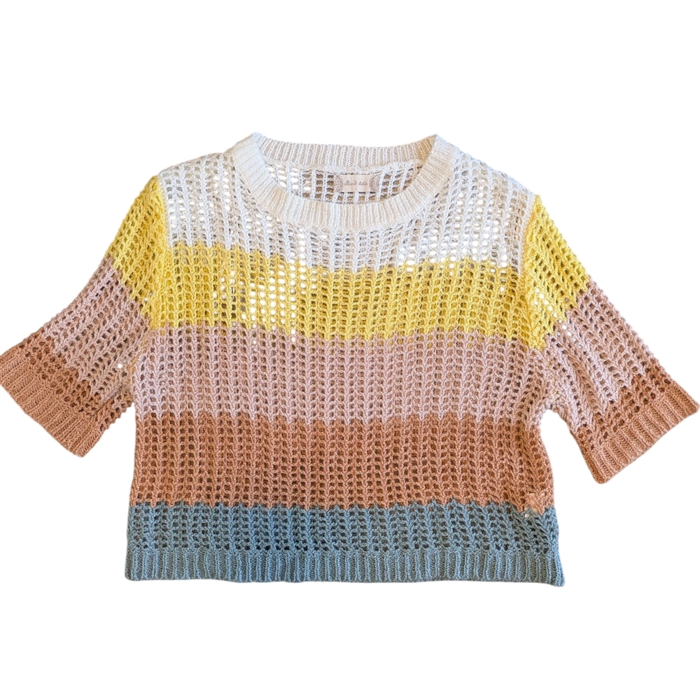 Multicolor Crochet Knit Crop Top Altar'd State Multi-colored Fall